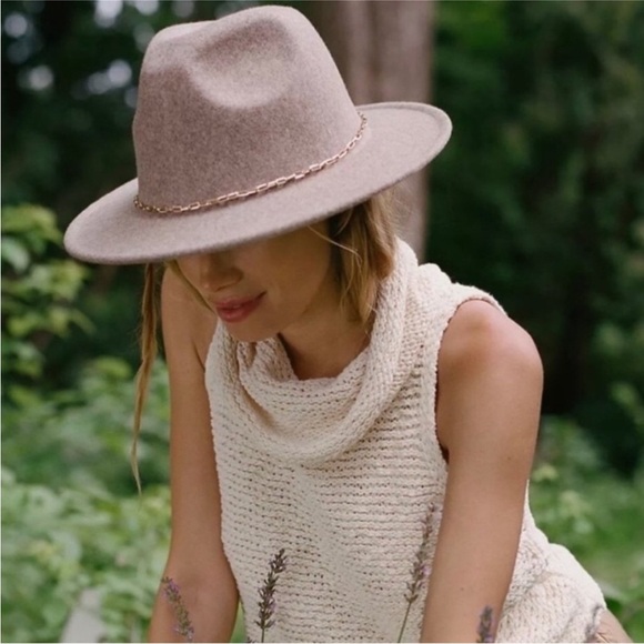 Anthropologie Tan Fedora Hat - Picture 2 of 9